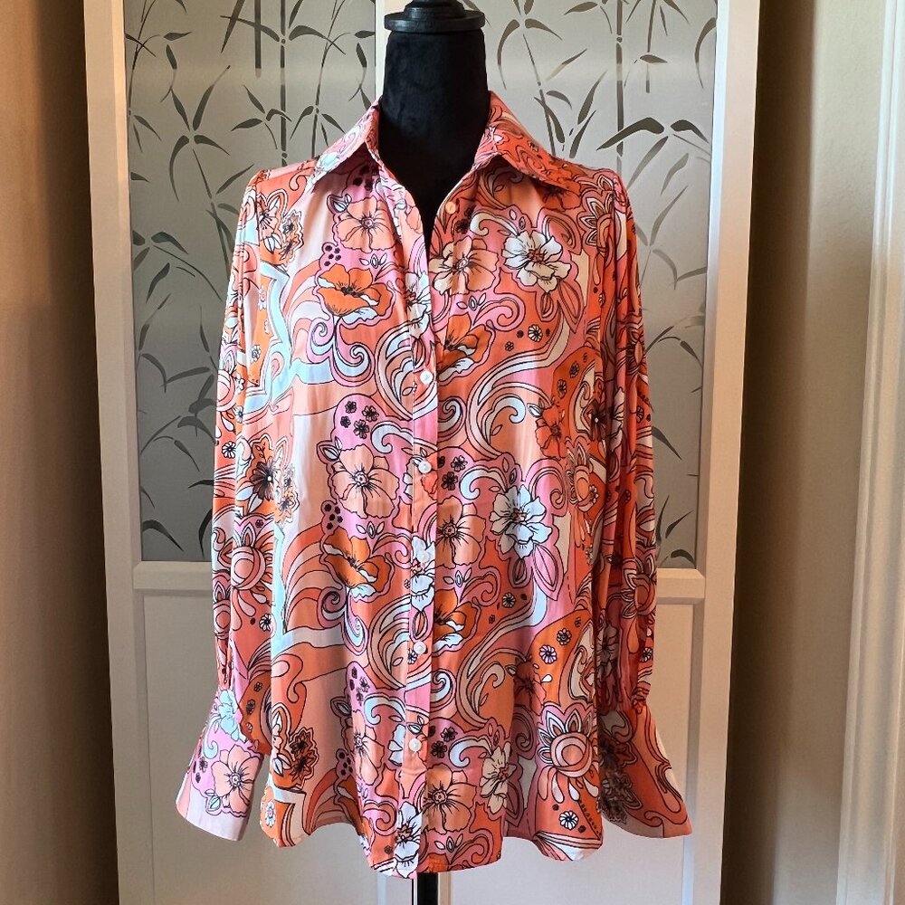Free People Retro Floral Blouse S
